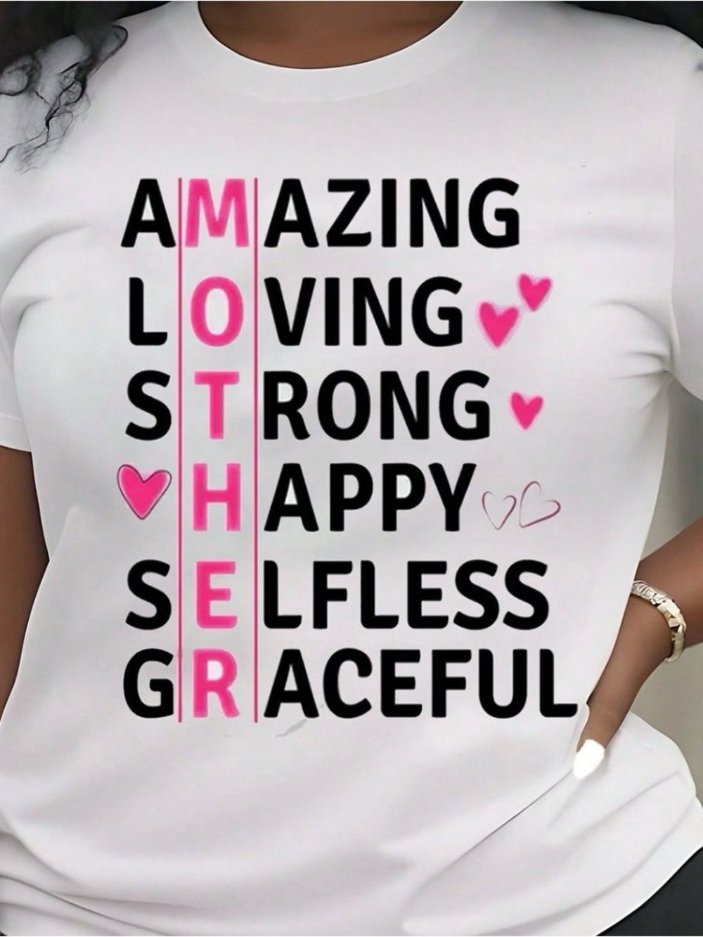 Mother Graphic Tee - White & Pink Inspirational Women’s Top